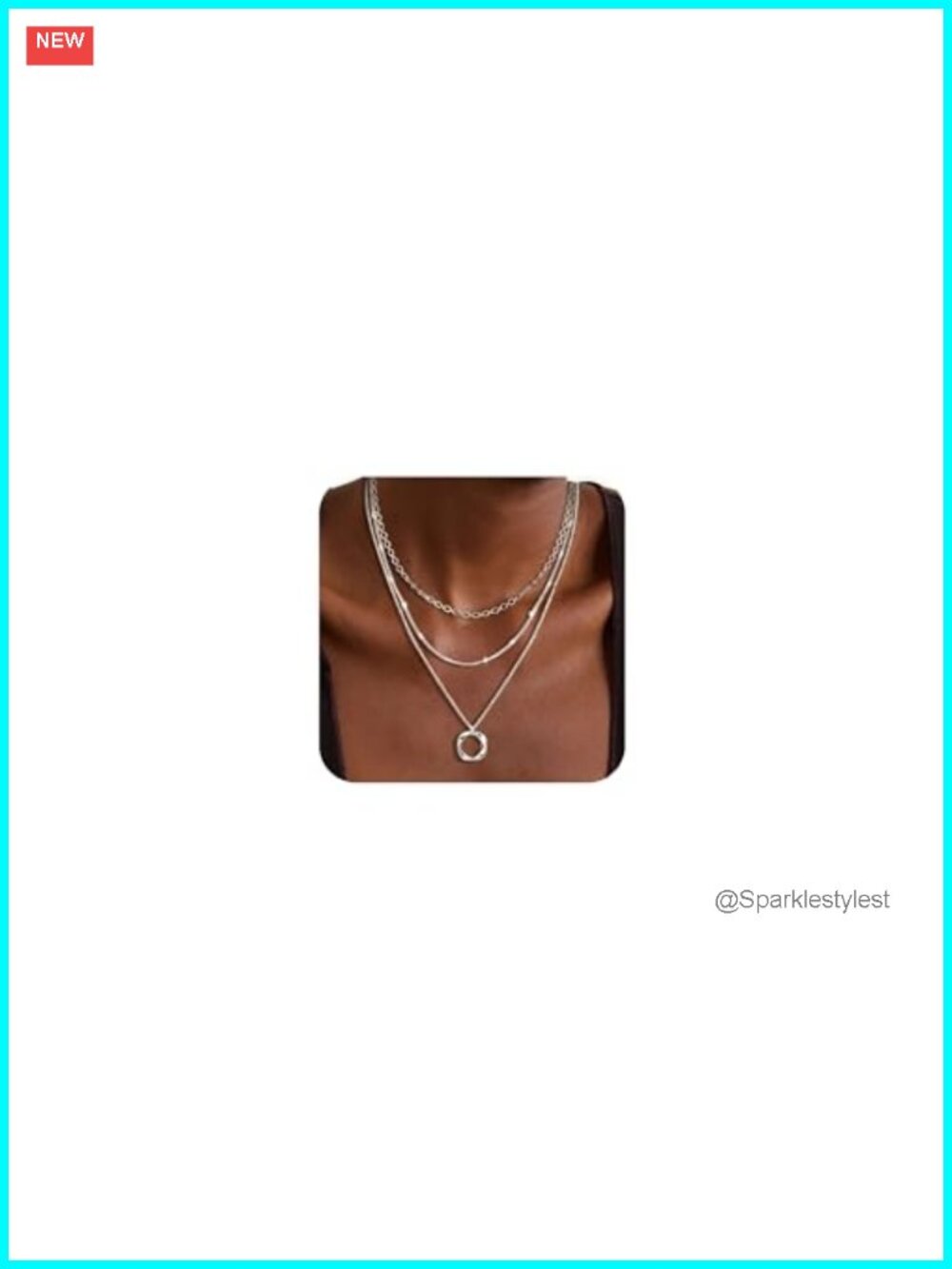 Layered Sterling Silver Plated Necklace Set Choker Stack
